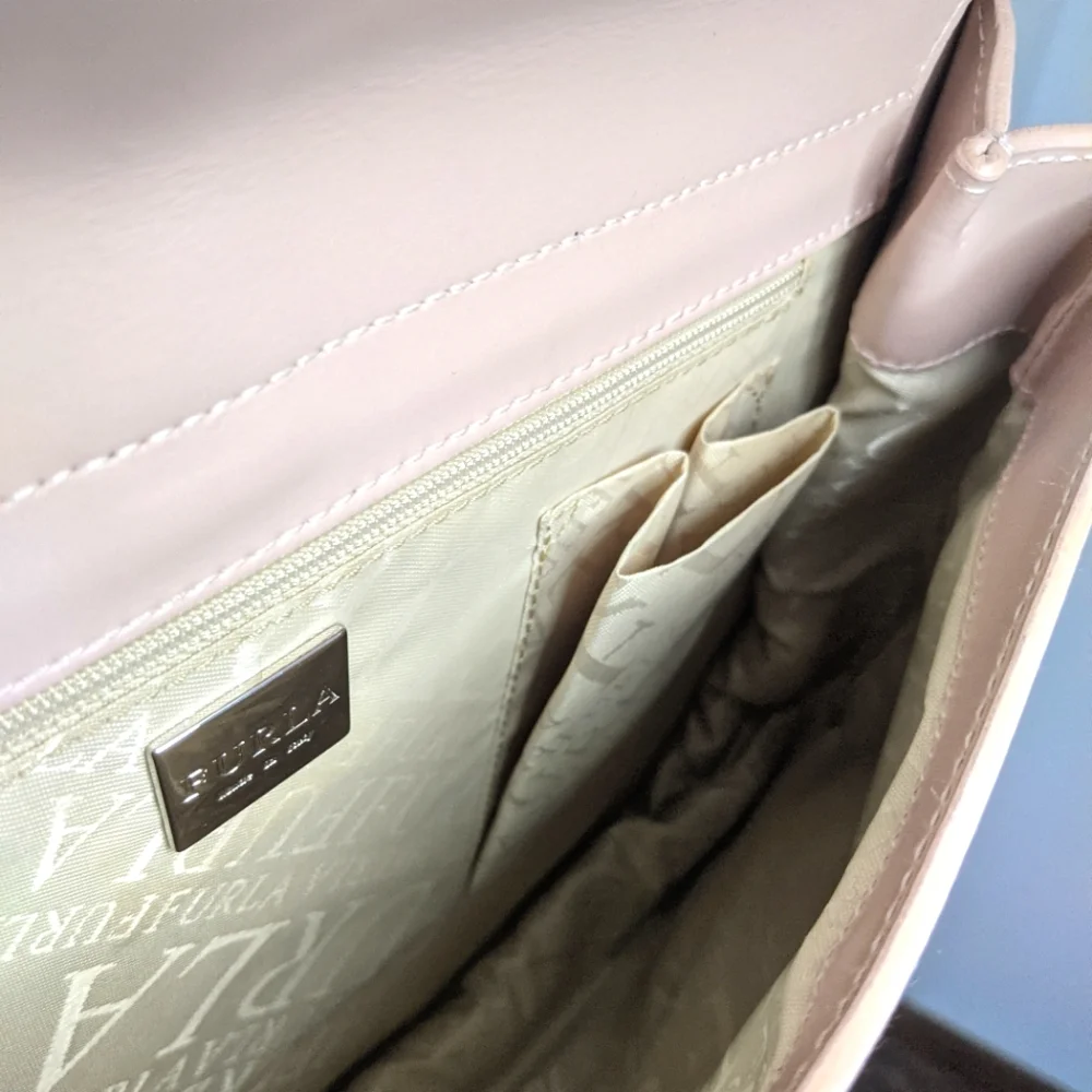 Furla Vintage Top Handle Purse Mauve Light Pink - Picture 12 of 14